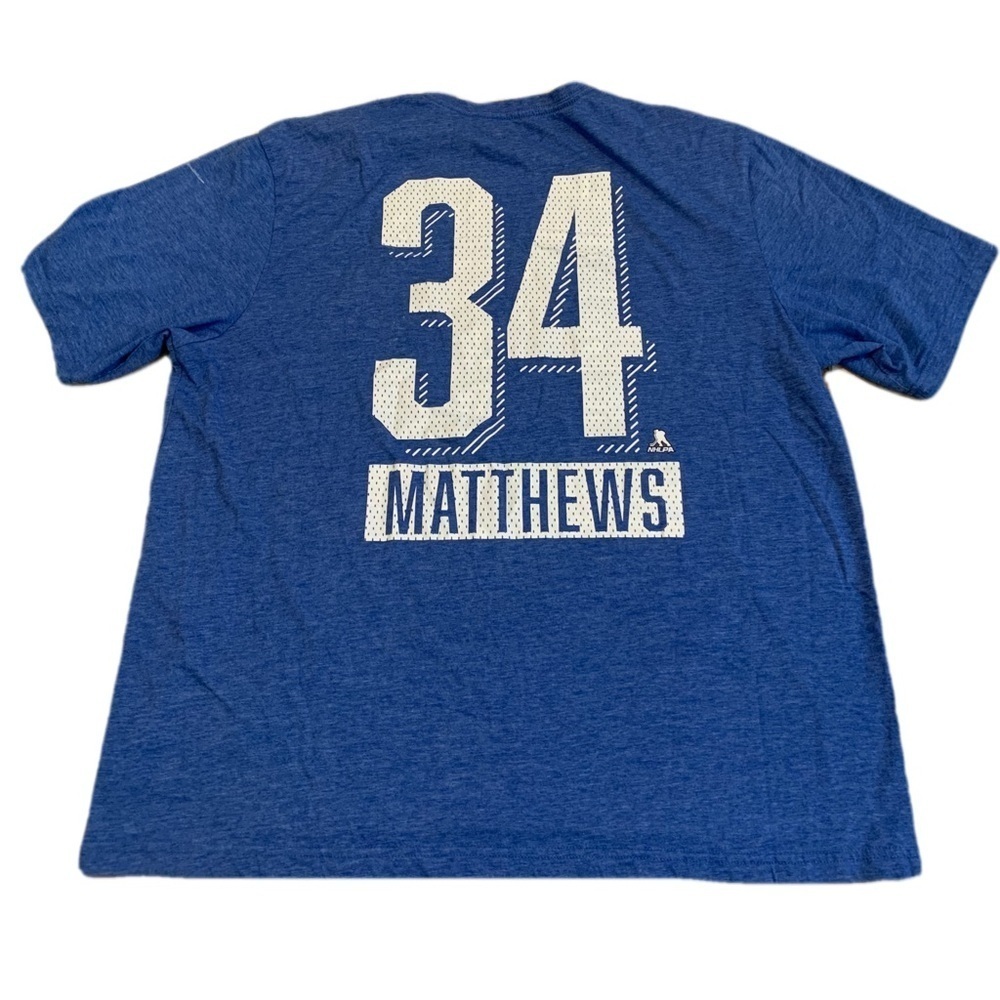 Toronto Maple Leafs Auston Matthews #34 Blue T-Shirt Men's L NHL Hockey